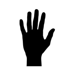 Obraz premium Human hand silhouette with fingers spread and open palm