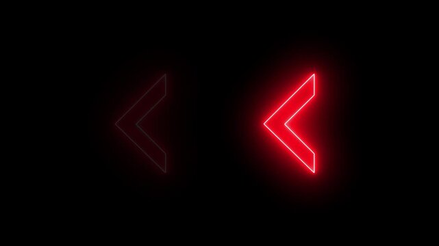 Glowing neon Arrow Arrow Swipe icon isolated . Neon arrow uploading symbol icon. Directional sign arrow points to the down,directional neon arrow icon animation