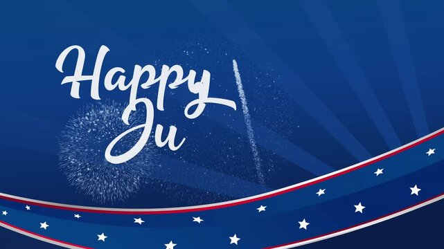 4th of july celebration with fireworks and stars, perfect for independence day greeting cards, social media posts, and event promotions.