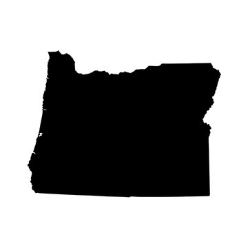 Oregon state map silhouette vector illustration isolated on white