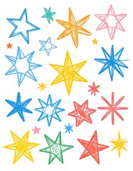 Obraz premium Colorful stars on white background