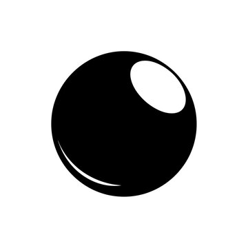 Glossy Black Sphere Vector Illustration with Highlight