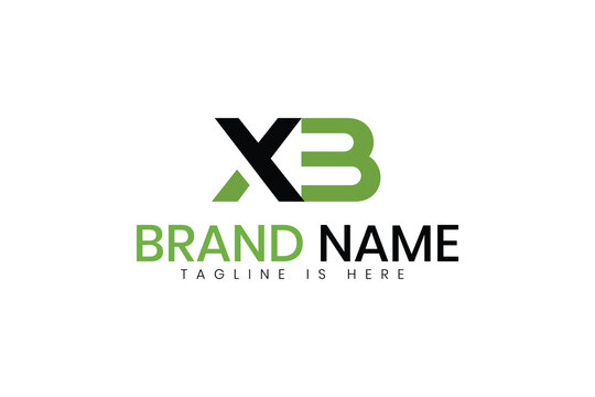 Modern Minimalist XB Lettermark Logo Design - XB Logo Design with Green Accent for Corporate Branding