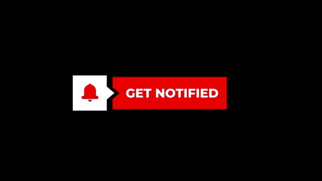 Animated notification bell icon loop on alpha channel