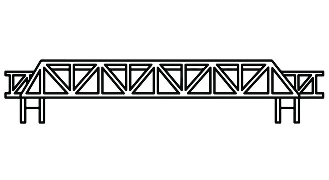 Metal truss bridge structure overpass