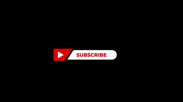 Like subscribe and notification bell icon loop on alpha channel
