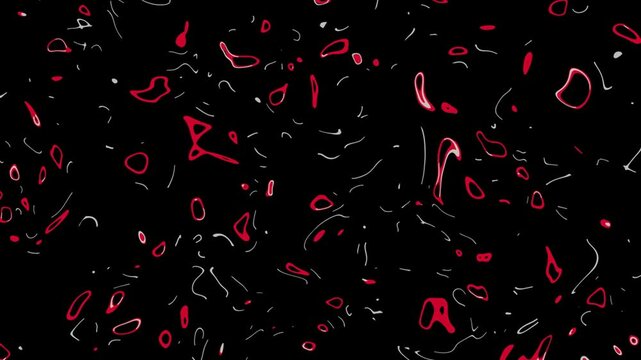 Neon red and white abstract liquid cell style motion graphics
