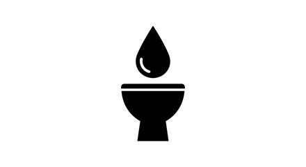 Fototapeta premium Minimalist Black Water Drop and Bowl Icon on White