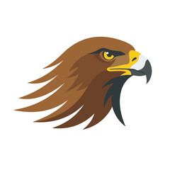 Fototapeta premium Close up illustration of eagle head in motion with feathers