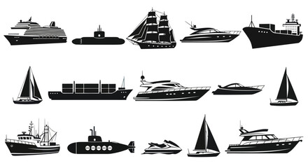 Collection of various boat types. © BAYU