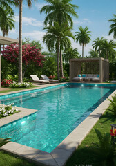 Fototapeta premium swimming pool in hotel