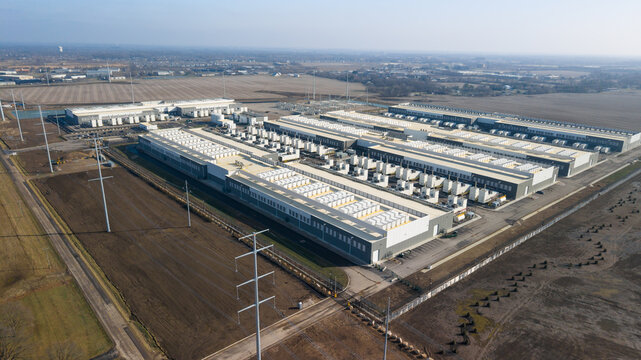 Large data center campus expanding across rural land