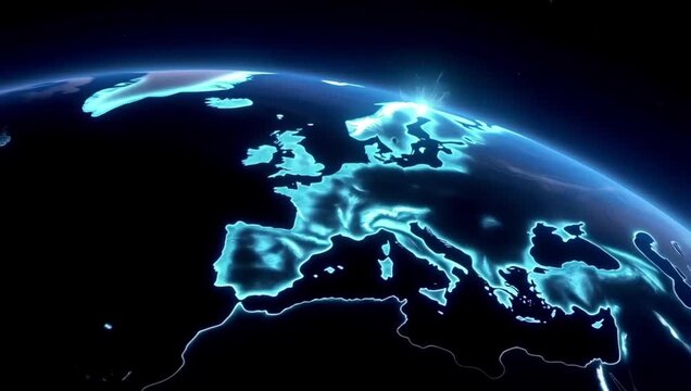 Dramatic asteroid impact on Earth from outer space, 3D animation.