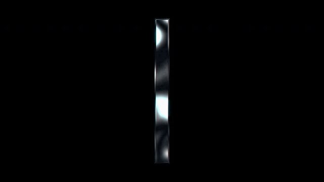 Silver metallic small letters "l". Alpha channel. seamless loop video
