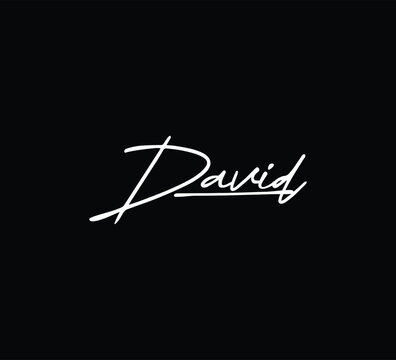 Name David Handwritten Script Signature Typography Vector Minimal Elegant Design