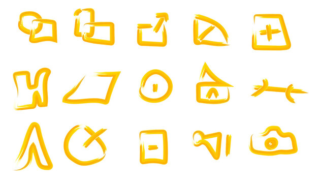 golden hebrew and jewish religious symbols set on white background