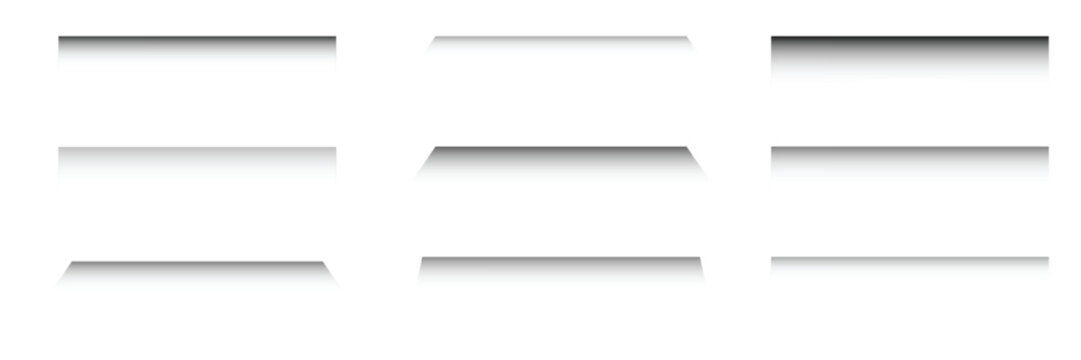 Drop floor shadow and paper box line with png vector effect. Object package pack and isolated web square with border oval brush. Realistic drop black and shade paper gradient with divider box design.