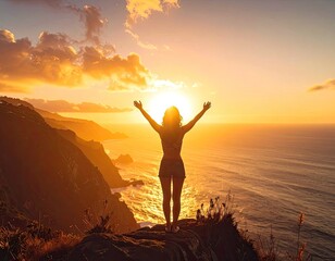 Fototapeta premium Golden Radiance and Serene Reflection