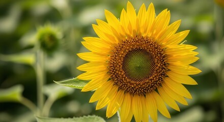 Obraz premium Vibrant Yellow Sunflower Head in Full Bloom Bathed in Sunlight