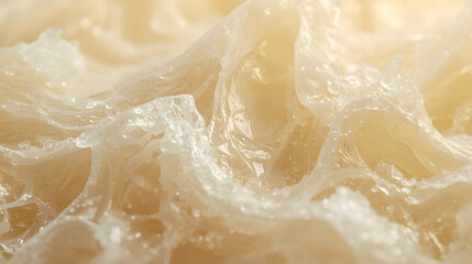 Fresh coconut flakes drizzled with natural coconut oil high-resolution photo