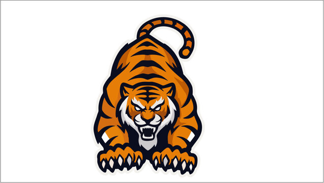 Aggressive Tiger Mascot Logo in Esports Style with Sharp Vector Lines