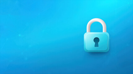 Fototapeta premium Digital padlock symbolizing security and protection against unauthorized access, set against blue background. This conveys sense of safety