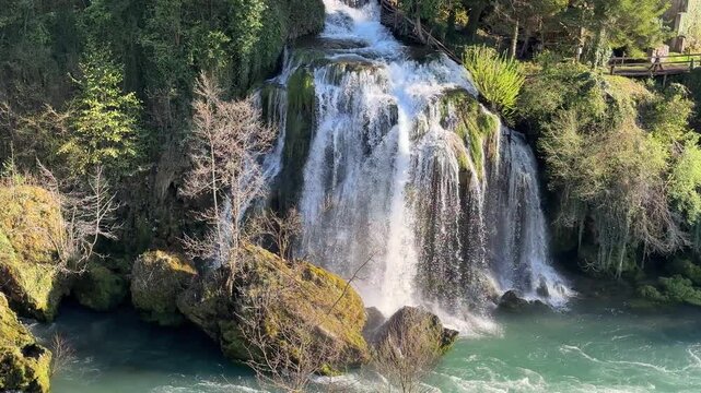 Scenic view of Rastoke waterfall in Croatia