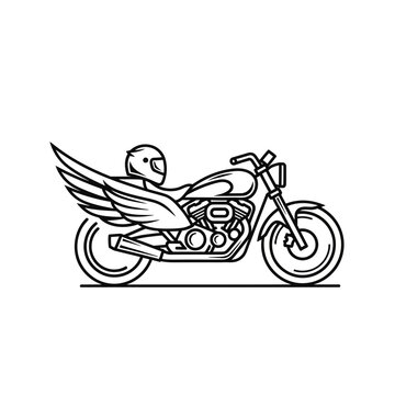 Winged Motorcycle Silhouette Icon