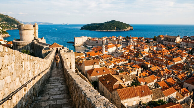 Dubrovnik Old Town Walls and Adriatic View