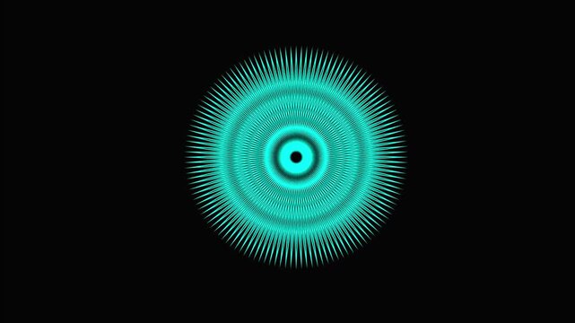 Hypnotic neon spiral light effect with glowing concentric rings, dynamic motion blur, futuristic glow