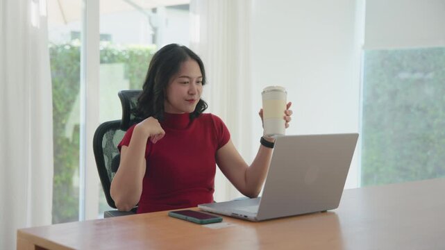 Young asian woman happy smile using search on phone Agent AI app retail shop store pay buy at home Modern Agentic bot order assisted people easy booking hotel ticket vacation smart life virtual wallet