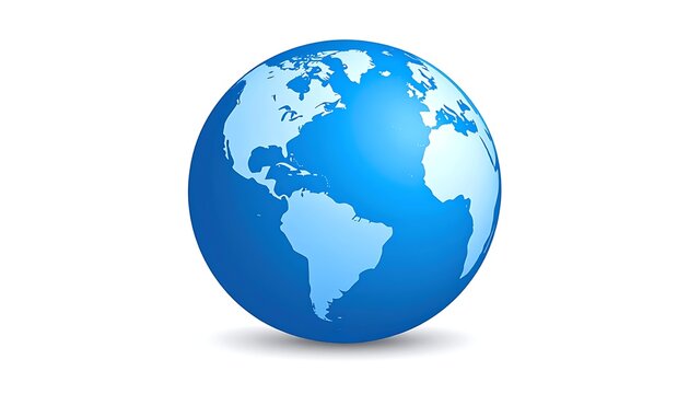 A blue globe showing Americas on white background