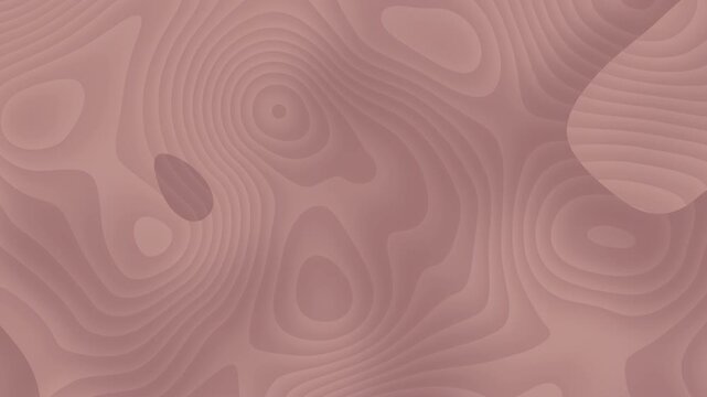 Terracota abstract topographic motion background. Smooth dusty rose contour lines and wavy fluid animation for modern minimal design, earthy beauty branding, and elegant presentations.