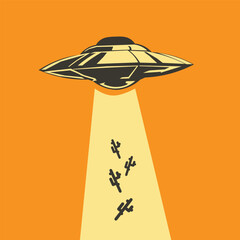 Art of UFO Steal a Cactus Plant Perfect for Print, Apparel, etc © Alif17
