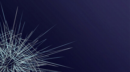 Fototapeta premium Abstract Geometric Lines on Dark Blue Background with Copy Space