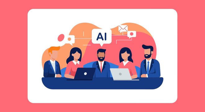 Business people using AI technology.