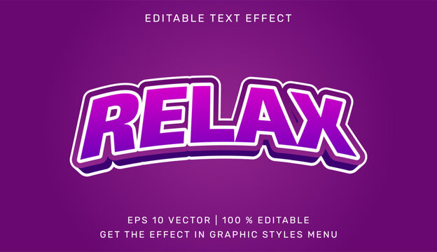 A purple background with the word 'RELAX' in large, editable text effect