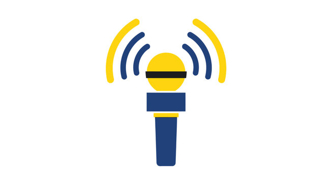 Vibrant Stylized Microphone Icon For Broadcast And Speech.