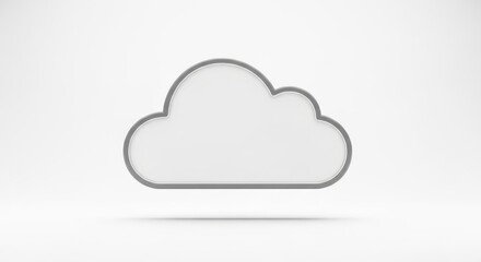 Fototapeta premium Simple gray cloud icon on white background
