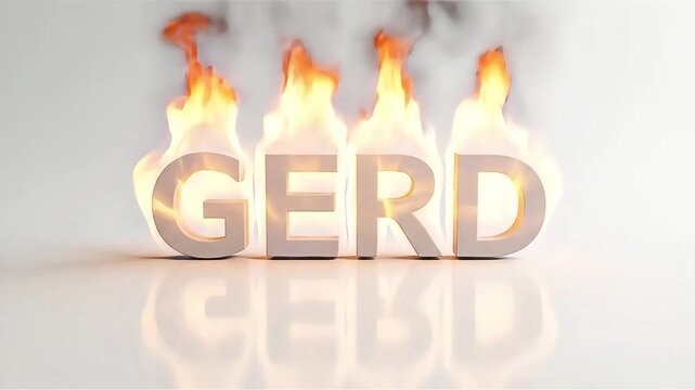 Minimalist GERD Fire Text Animation &ndash; Clean Medical Explainer Loop