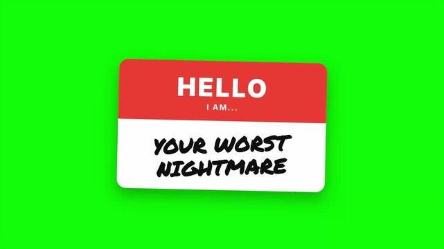Hello, I Am Your Worst Nightmare Name Tag - A Spooky Greeting for Halloween and Scary Events