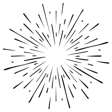 Retro Sunburst Bursting Outward Explosion Starburst Vector Graphic