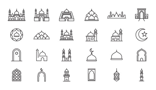 Eid al Adha Icon Design with Islamic Symbol and Festive Style