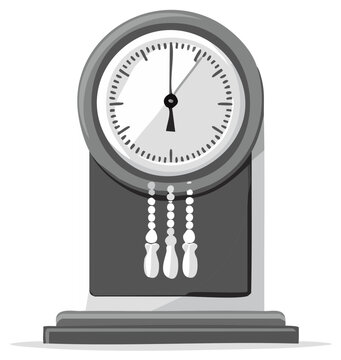 Analog Tabletop Clock with Pendulums Timekeeping Illustration