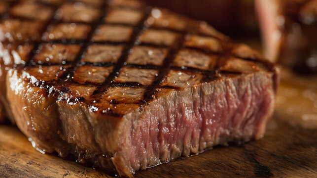 Grilled steak with grill marks symbolizing freedom, adventure, and exploration