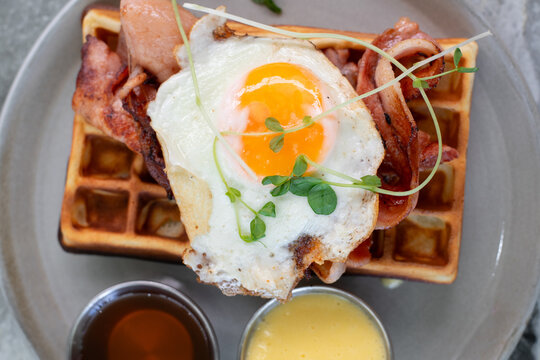savoury waffle breakfast