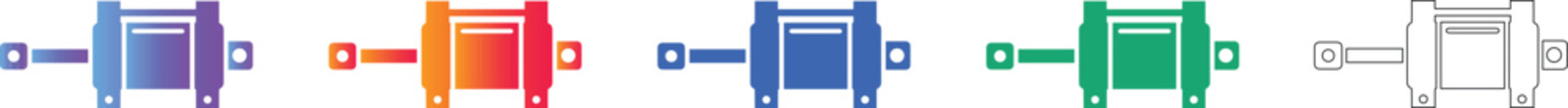 Industrial Piston Mechanism Vector Icons vol 892