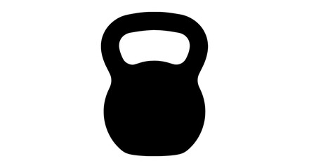 Fototapeta premium Kettlebell gym strength weight icon with smooth silhouette and simple vector style for training and fitness branding