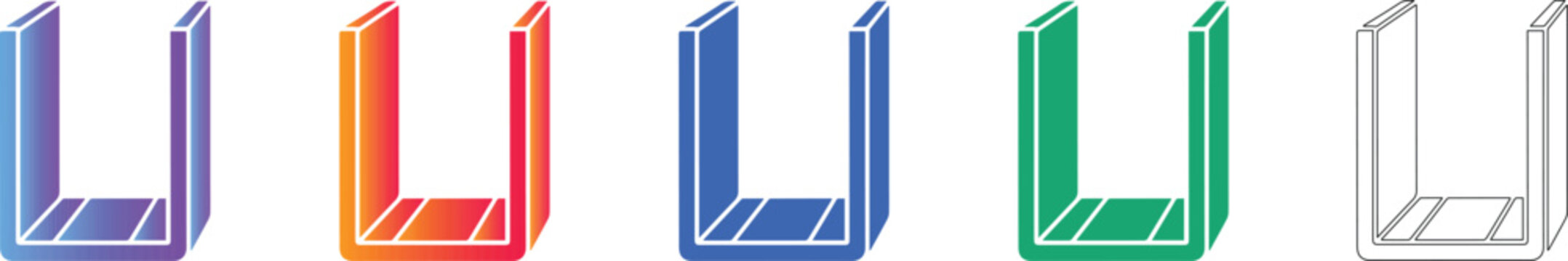 U Beam Industrial Support Icons vol 917