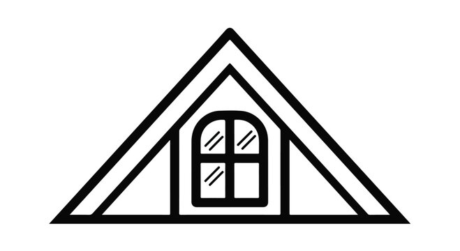 Attic window gabled roof architectural detail